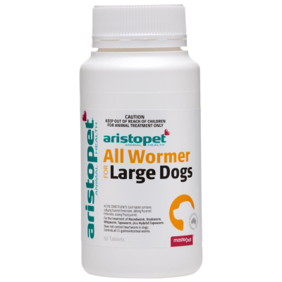 AristoPet All Wormer 50PK for Large Dogs roundworm hookworm whipworm tapeworm